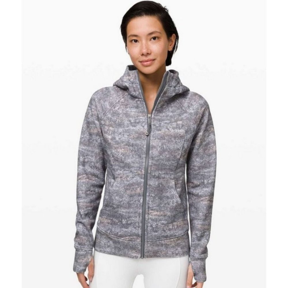 Lululemon Scuba Hoodie Cotton Fleece Frozen Vista Alpine White Multi Size 4